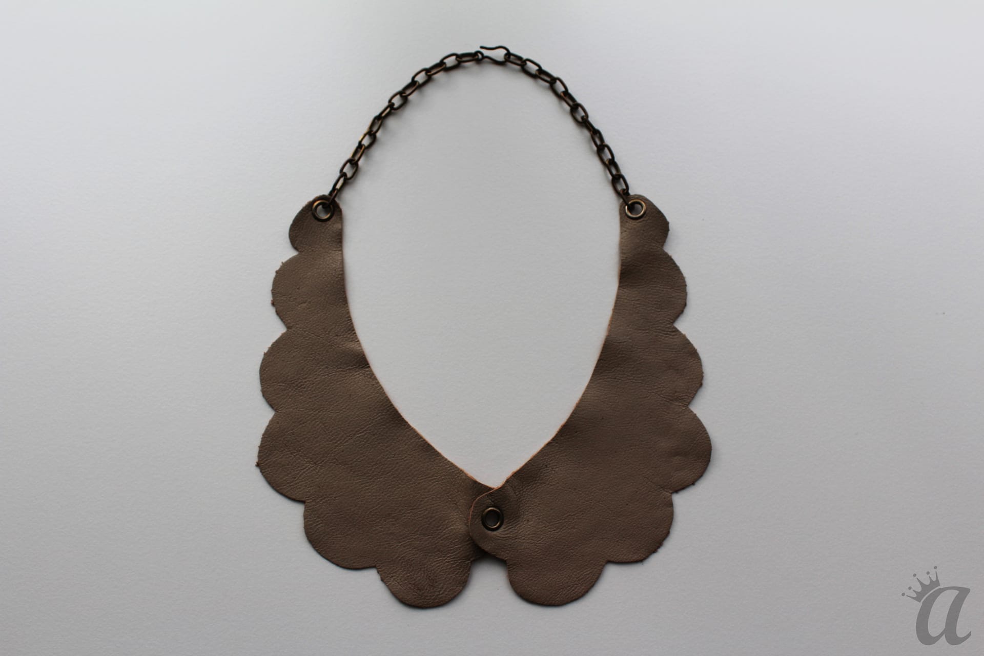 gray leather necklace