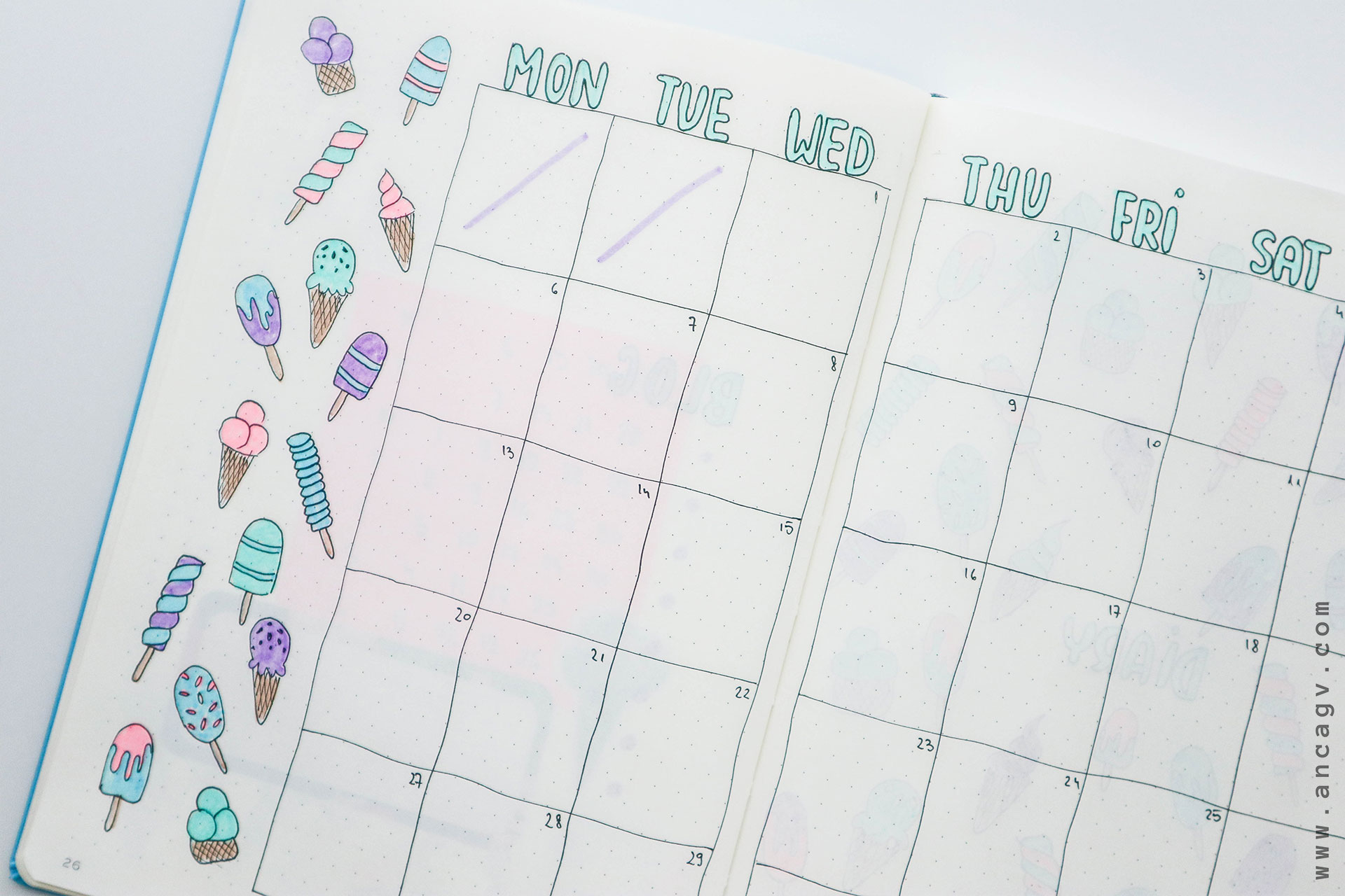 Bullet Journal – set-up for July 20203